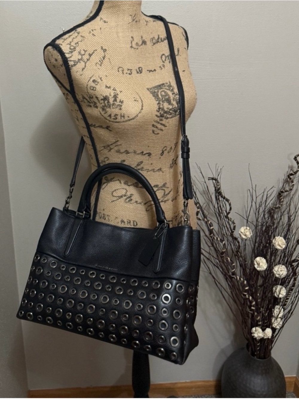 COACH Borough Grommet pebbled leather crossbody bag - Picture 3 of 7